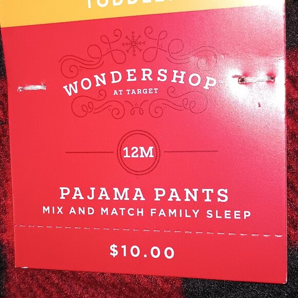 NEW Wondershop Toddler/Big Boy Red Buffalo Check Microfleece Pajama Pants - Picture 6 of 9